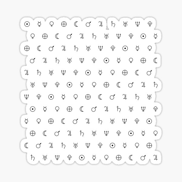 Planets Symbols pattern Sticker