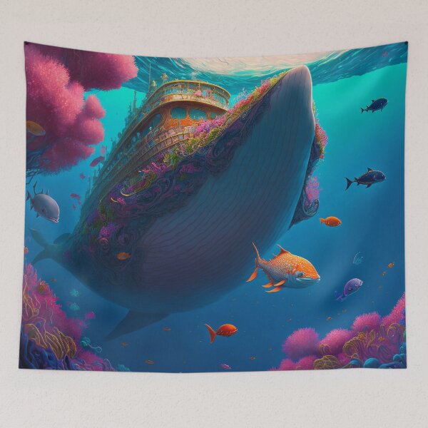 Artikelvorschau, Fantasy Water World Seascape Art 37 – Bunte Cartoon-Reise entworfen und verkauft von Sunchaser World.