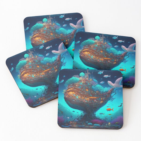 Artikelvorschau, Fantasy Water World Seascape Art 38 – Bunte Cartoon-Reise entworfen und verkauft von Sunchaser World.