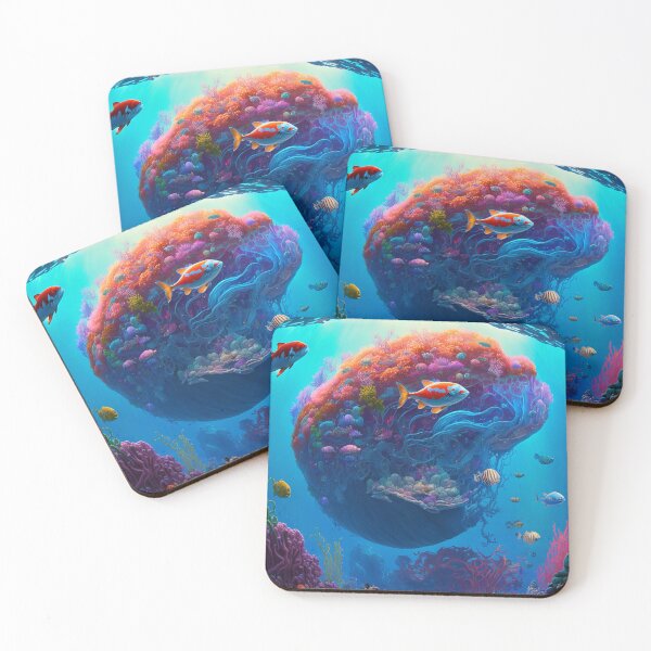 Artikelvorschau, Fantasy Water World Seascape Art 44 – Bunte Cartoon-Reise entworfen und verkauft von Sunchaser World.