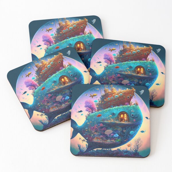 Artikelvorschau, Fantasy Water World Seascape Art 47 – Bunte Cartoon-Reise entworfen und verkauft von Sunchaser World.