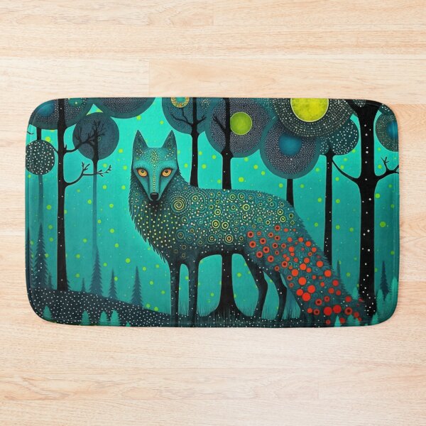 Item preview, Magical funky Wolf portrait Folk culture art designed and sold by Visual-wallart.