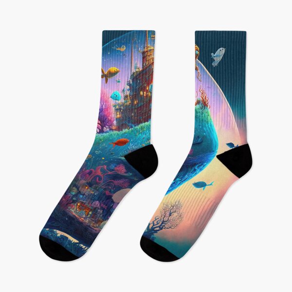 Artikelvorschau, Fantasy Water World Seascape Art 47 – Bunte Cartoon-Reise entworfen und verkauft von Sunchaser World.