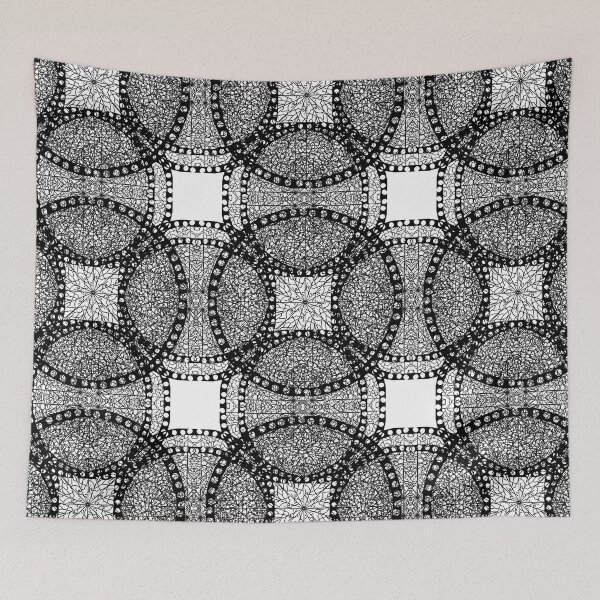 Item preview, Black and White Circles and Webbing Pattern designed and sold by designs-by-ann.