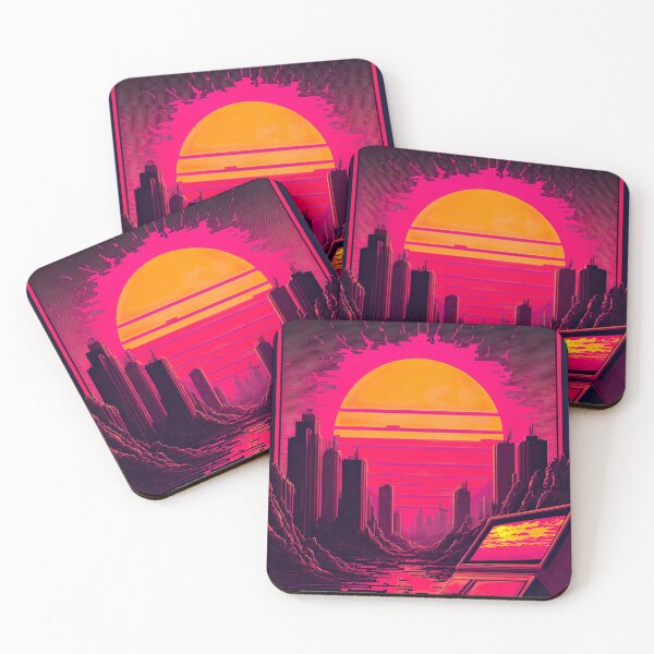 Item preview, Synthwave Sun Over A Post-Apocalyptic City  designed and sold by Nightarcade.