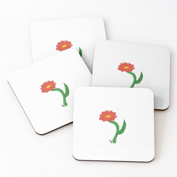 Item preview, red crayon flower designed and sold by Artsigne.