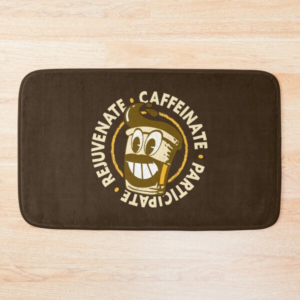 Item preview, Caffeinate Rejuvenate Participate Vintage Motivational Cartoon Coffee Quote designed and sold by CRHPOD20.