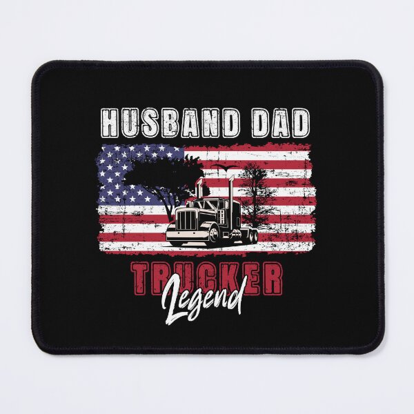 Item preview, 18 wheeler truck USA flag vintage, Husband Dad Trucker Legend designed and sold by HomeCoquette.