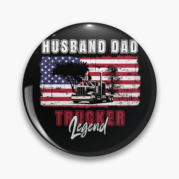 Item preview, 18 wheeler truck USA flag vintage, Husband Dad Trucker Legend designed and sold by HomeCoquette.