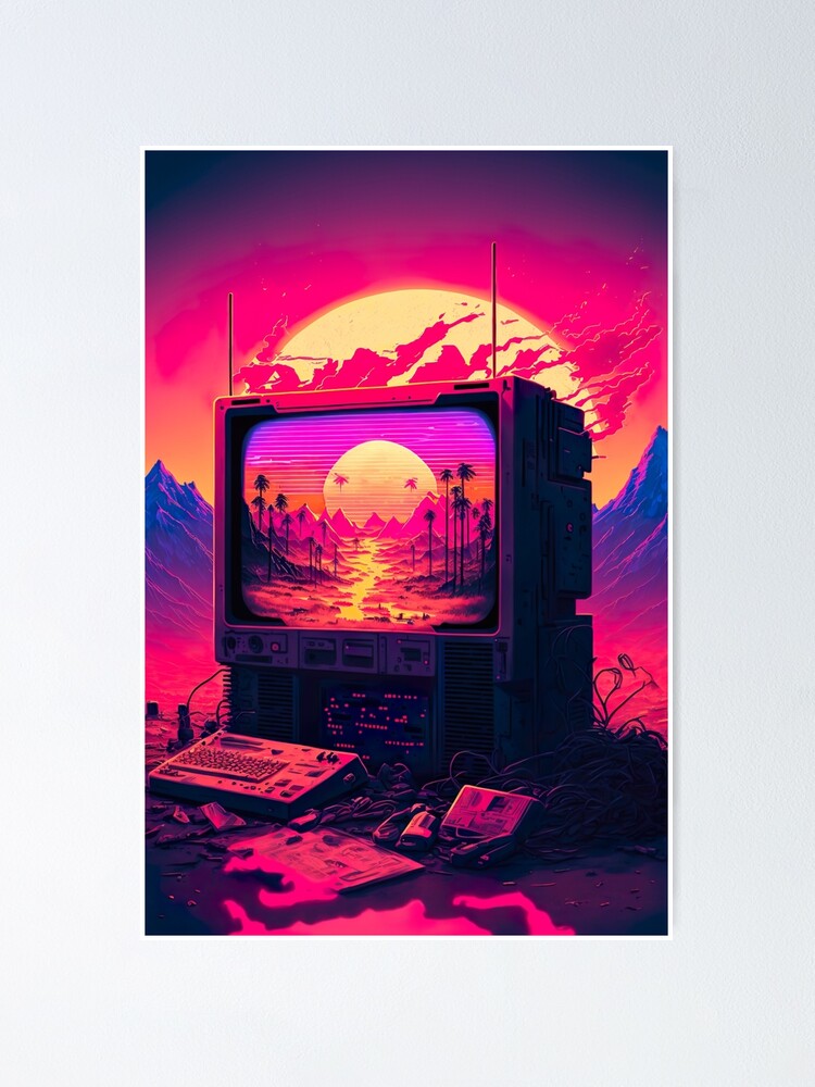 Retro-Futuristic Car Driving Through City Towards Synthwave Sun  Throw  Pillow for Sale by Nightarcade