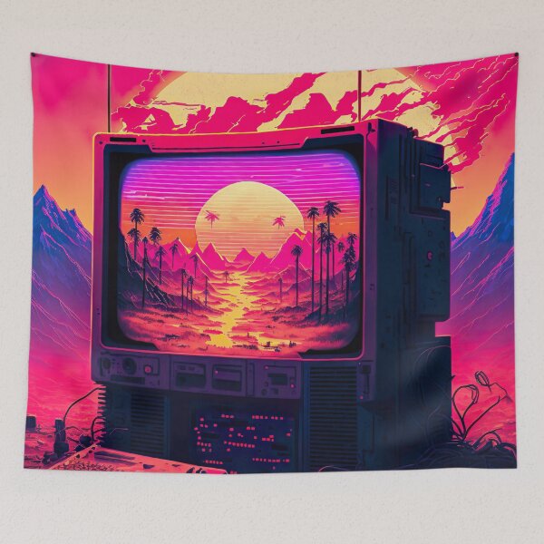 Item preview, Synthwave-Inspired Retro Futuristic TV Gaming Console  designed and sold by Nightarcade.
