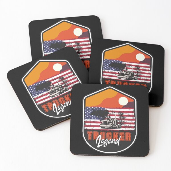 Item preview, 18 wheeler truck USA flag vintage badge , Husband Dad Trucker Legend designed and sold by HomeCoquette.