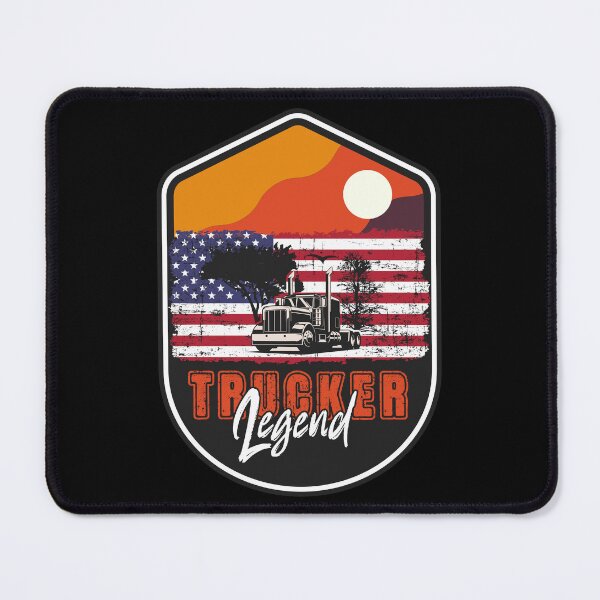 Item preview, 18 wheeler truck USA flag vintage badge , Husband Dad Trucker Legend designed and sold by HomeCoquette.