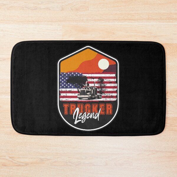 Item preview, 18 wheeler truck USA flag vintage badge , Husband Dad Trucker Legend designed and sold by HomeCoquette.