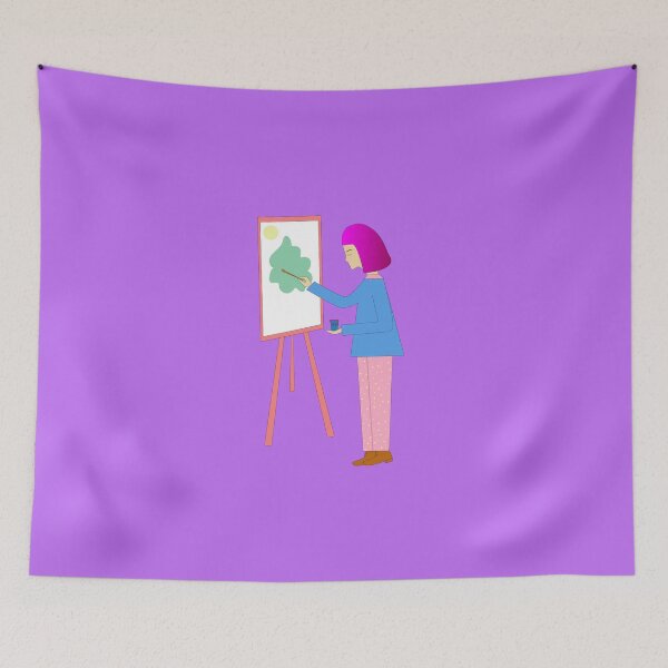 Item preview, Vector character artist with an easel and a brush in his hands designed and sold by IrinaIhnatieva.
