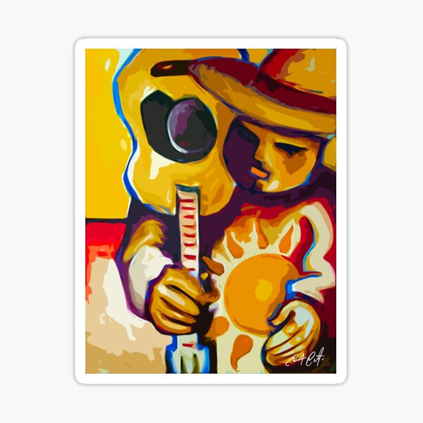 Campesino With Guitar Sticker