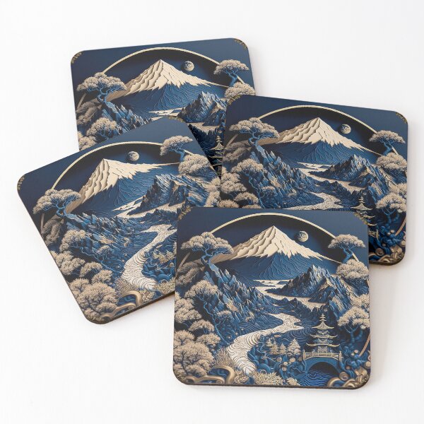 Item preview, Landscape  Chinese Japanese style Rinpa painting sticker designed and sold by PhiloSophyEye.