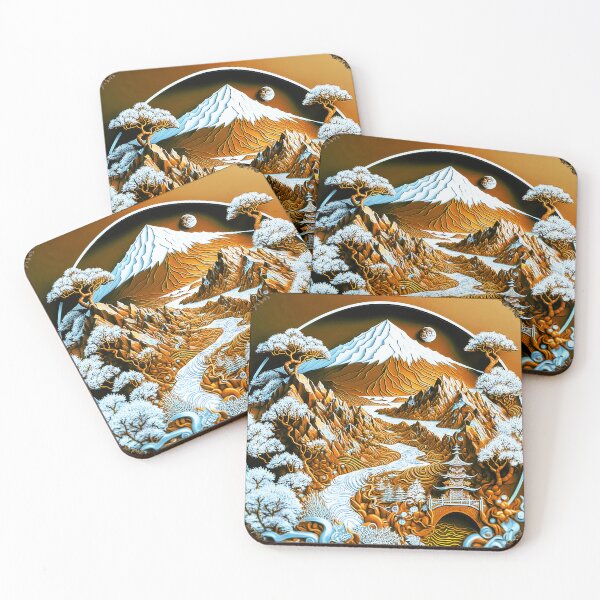 Item preview, Landscape  Chinese Japanese style Rinpa painting sticker designed and sold by PhiloSophyEye.