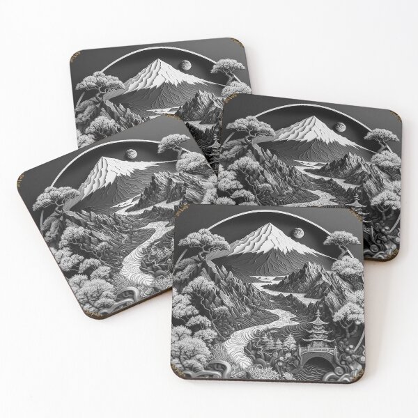 Item preview, Landscape  Chinese Japanese style Rinpa painting sticker designed and sold by PhiloSophyEye.