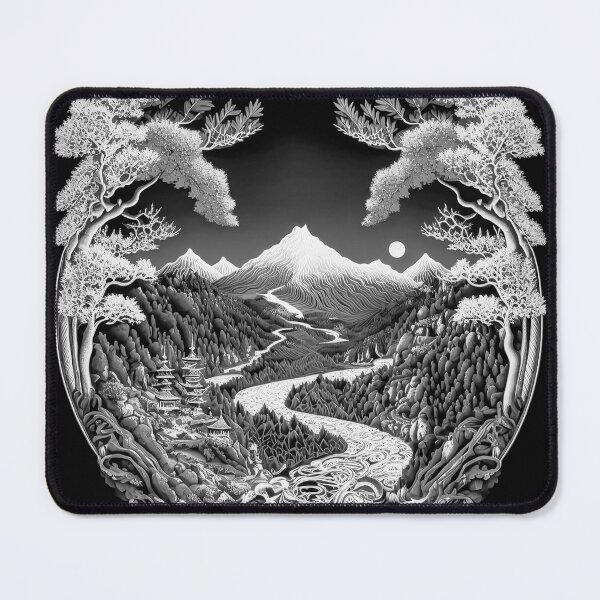 Item preview, Landscape Chinese Japanese style Rinpa painting sticker designed and sold by PhiloSophyEye.