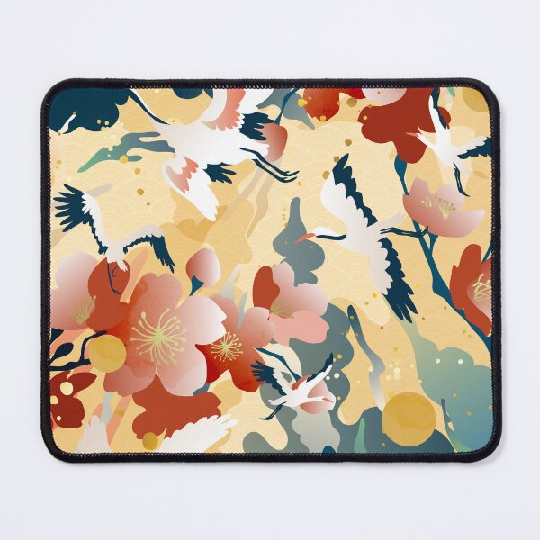Item preview, auspicious colorful cloud peach blossom crane designed and sold by UnaWu533.