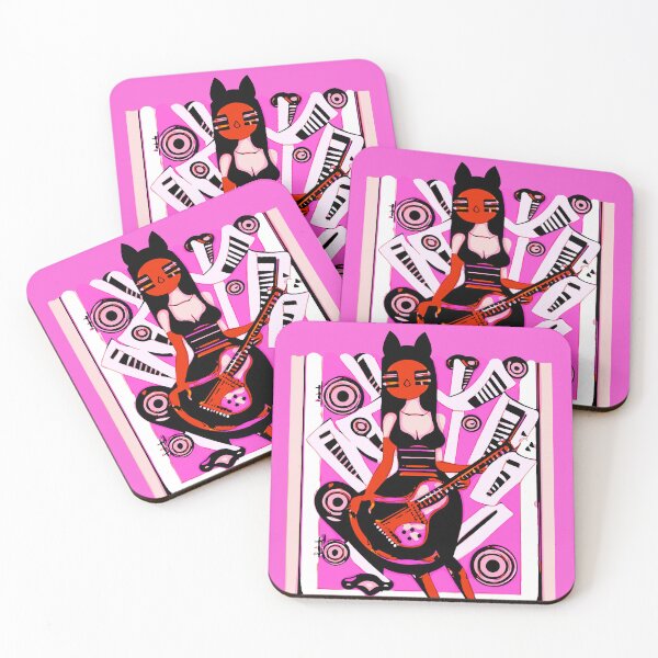 Item preview, "Cat-Eared Musician Strums on Guitar" designed and sold by FunnyShopGirl.