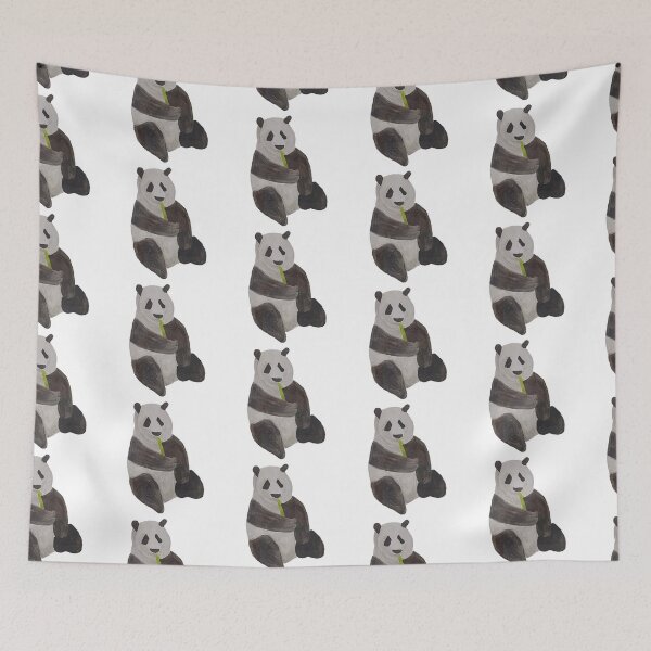 Item preview, Panda eating bamboo watercolour designed and sold by TheTopHatArts.