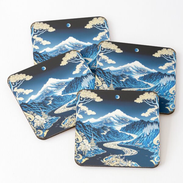 Item preview, Landscape  Chinese Japanese style Rinpa painting sticker designed and sold by PhiloSophyEye.