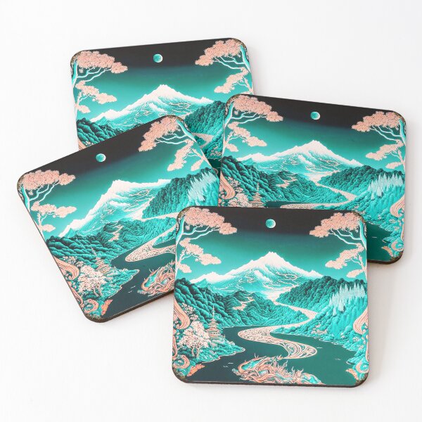 Item preview, Landscape  Chinese Japanese style Rinpa painting sticker designed and sold by PhiloSophyEye.