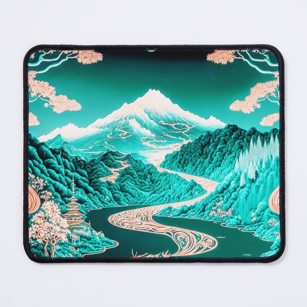 Item preview, Landscape Chinese Japanese style Rinpa painting sticker designed and sold by PhiloSophyEye.