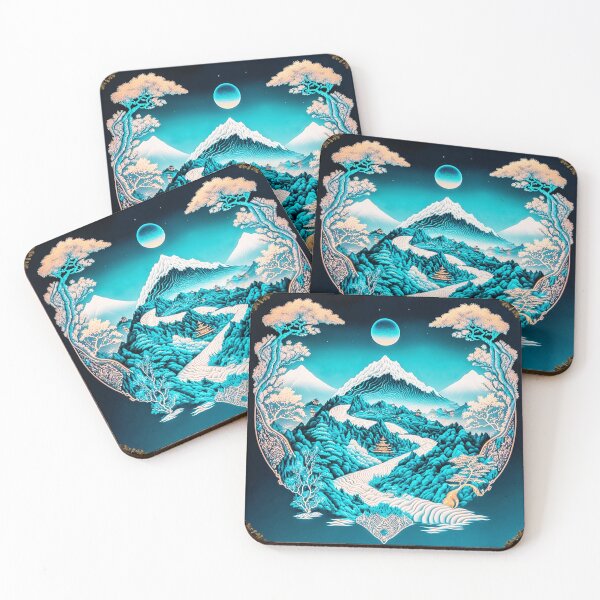 Item preview, Landscape  Chinese Japanese style Rinpa painting sticker designed and sold by PhiloSophyEye.