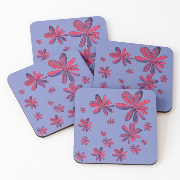 Item preview, Red and Blue Flowers designed and sold by designs-by-ann.