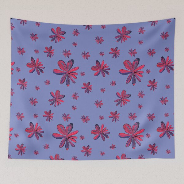 Item preview, Red and Blue Flowers designed and sold by designs-by-ann.