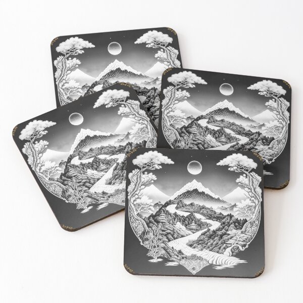 Item preview, Landscape  Chinese Japanese style Rinpa painting sticker designed and sold by PhiloSophyEye.
