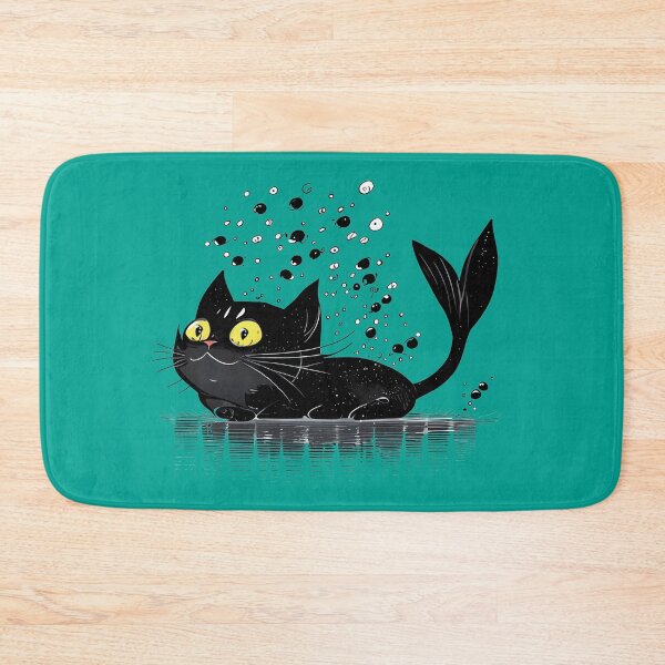 Item preview, Black Cat Dreams of Being a Mermaid designed and sold by KOTOdesign.