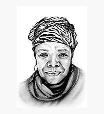Maya Angelou - Original Pencil Portrait Photographic Print