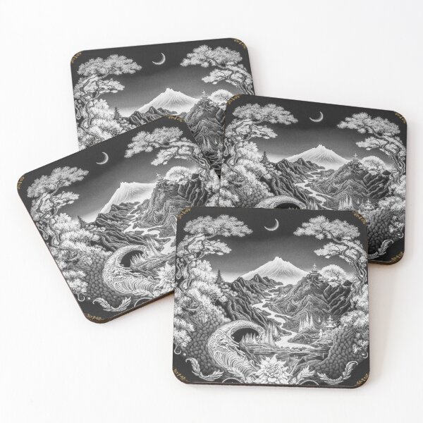 Item preview, Landscape  Chinese Japanese style Rinpa painting sticker designed and sold by PhiloSophyEye.