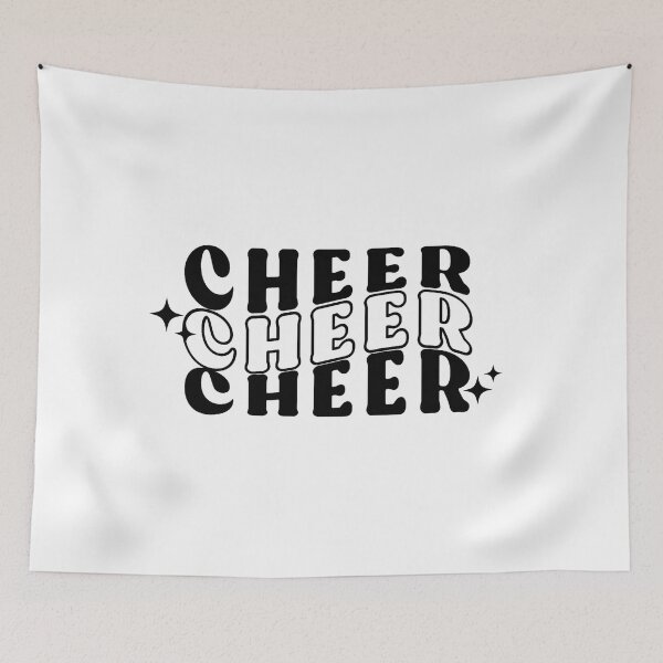 Item preview, Cheer Retro Groovy Quote, Black and White Typography  designed and sold by InnaPo ⭐⭐⭐⭐⭐.