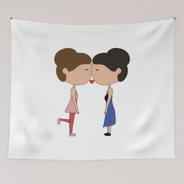 Item preview, Cute lesbian couple - illustration. designed and sold by rawlex.