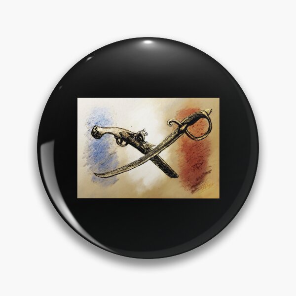 Item preview, France Trip 2023 "Print of French Calvary Flintlock and Saber" Historically Accurate Weaponry designed and sold by ajrhys.