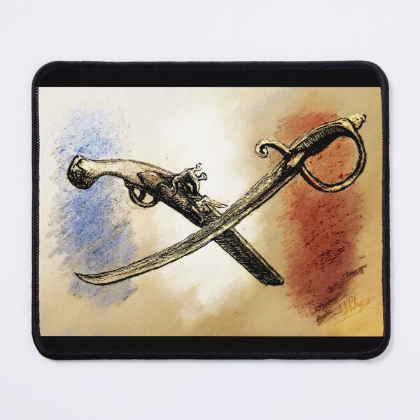 Item preview, France Trip 2023 "Print of French Calvary Flintlock and Saber" Historically Accurate Weaponry  designed and sold by ajrhys.
