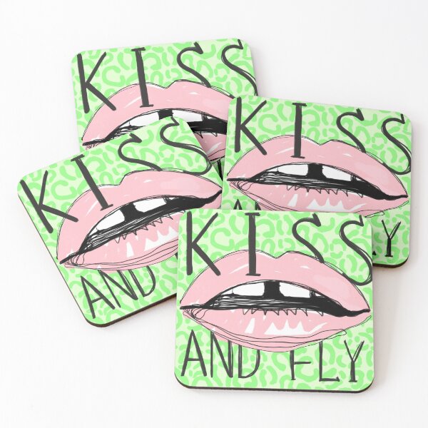 Item preview, KISS AND FLY / leopard background and pink lips designed and sold by Itsdomd.