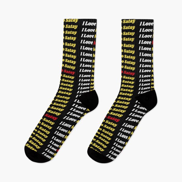 Item preview, 'I Love Moo Satay' Thai Traditional Food - Delicious Text Based Design designed and sold by Ridiculam Toga.