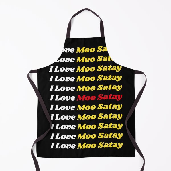 Item preview, 'I Love Moo Satay' Thai Traditional Food - Delicious Text Based Design designed and sold by Ridiculam Toga.