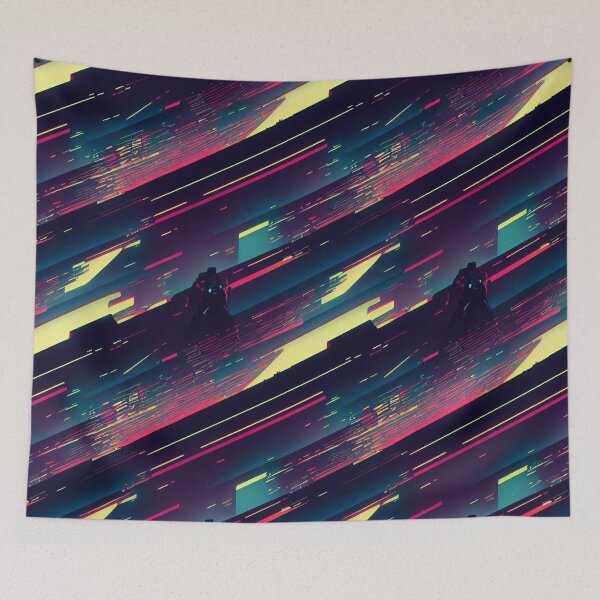 Item preview, Cyberpunk inspired futuristic decor pattern designed and sold by Dise37.