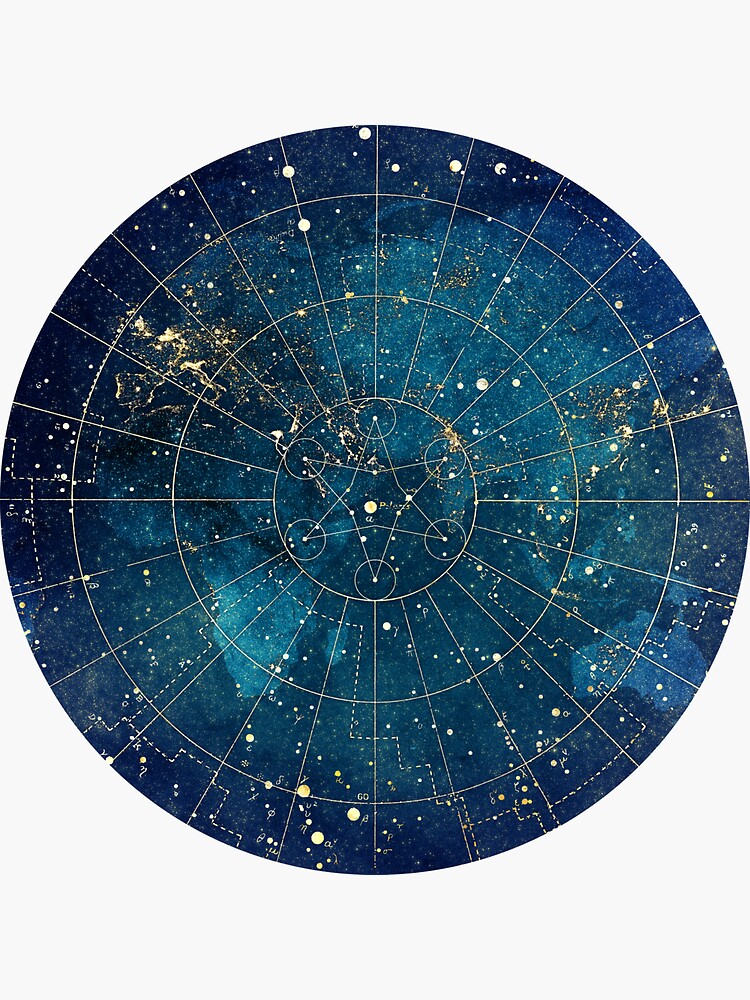 Thumbnail 3 of 3, Sticker, Star Map :: City Lights designed and sold by jennyariane.