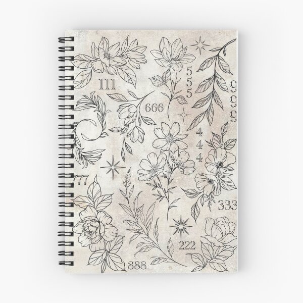 Item preview, Floral angel numbers flash sheet designed and sold by TheMagicianTatt.