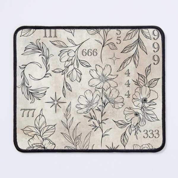 Item preview, Floral angel numbers flash sheet designed and sold by TheMagicianTatt.