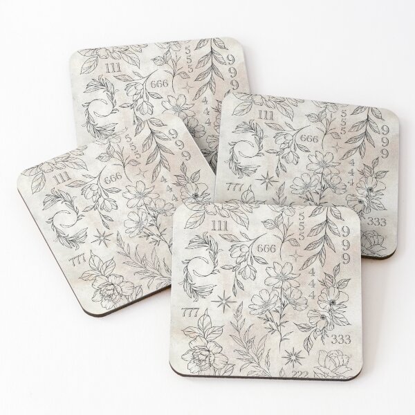 Item preview, Floral angel numbers flash sheet designed and sold by TheMagicianTatt.