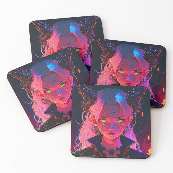 Item preview, Anime Dark Girl Futuristic Neon Colors - Trending  designed and sold by Dualism619.